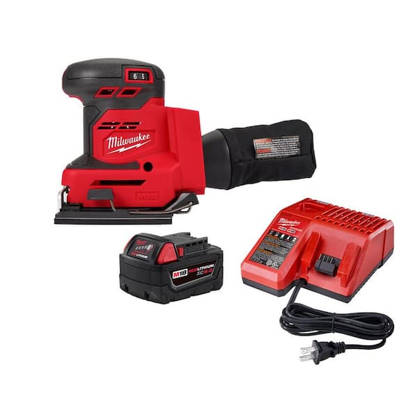 Milwaukee M18 18-Volt Lithium-Ion Cordless 1/4 in. Sheet Sander with One 5.0 Ah Battery and Charger
