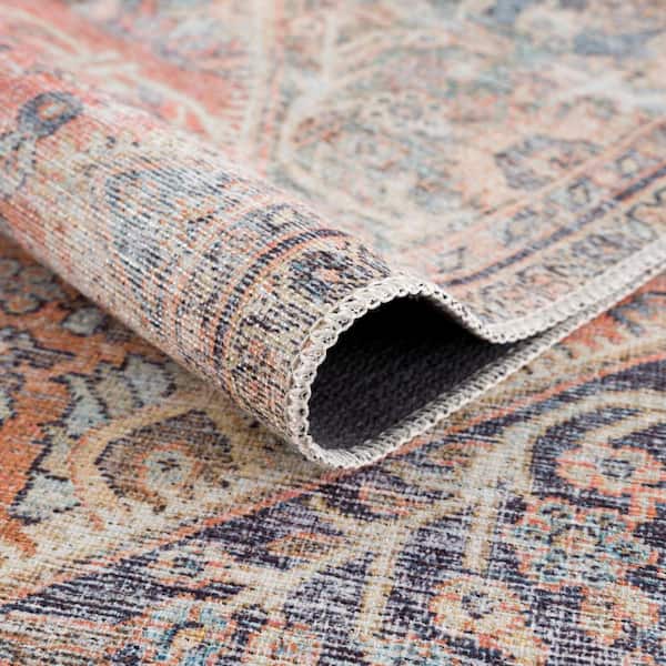 HAUTELOOM Konstantina 8 ft. X 10 ft. Peach, Pink, Mustard