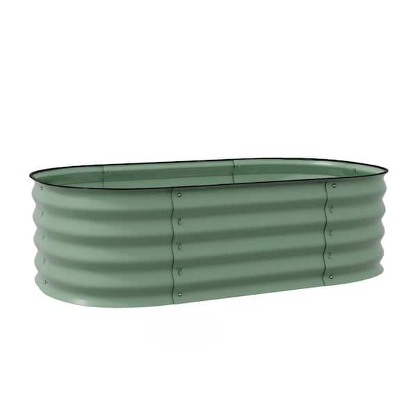 Siavonce Galvanized Raised Garden Bed Kit, Outdoor Steel Elevated Planter Box for Growing Flowers, Herbs and Vegetables, Green