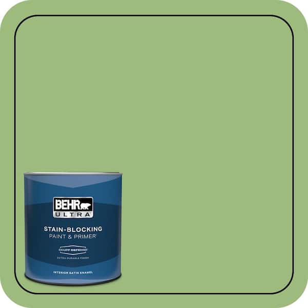 BEHR ULTRA 1 qt. #P380-5 Gleeful Extra Durable Satin Enamel Interior Paint & Primer