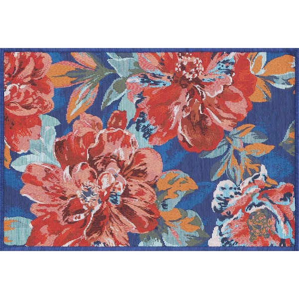 Stunning Multi-Color 2 ft. x 3 ft. Floral Indoor/Outdoor Area Rug