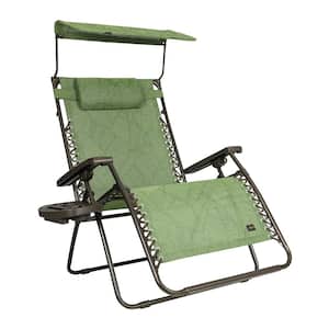 26 in. Wide Zero Gravity Sling Chair with Canopy Pillow and Drink Tray