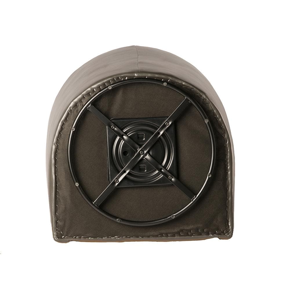 Elizabeth Charcoal Luxe Microfiber Barrel Swivel Chair