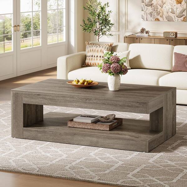TRIBESIGNS WAY TO ORIGIN Inaayah 47.24 in. Gray Rectangle Wood