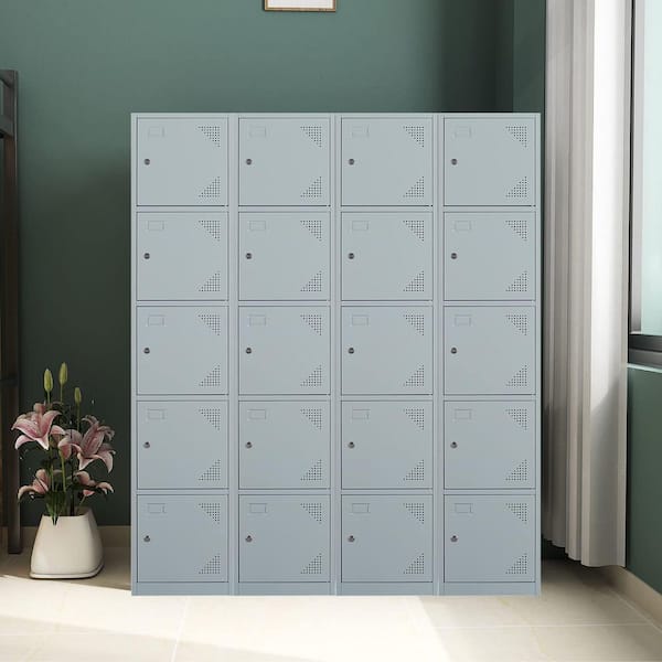 Metal Locker for Gym, School, Office, 71 in. Metal Storage Locker Cabinets  in Gray with 5-Doors Shuanbin001G - The Home Depot