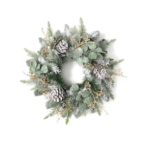 22'' Artificial Pine and Eucalyptus Mini Wreath
