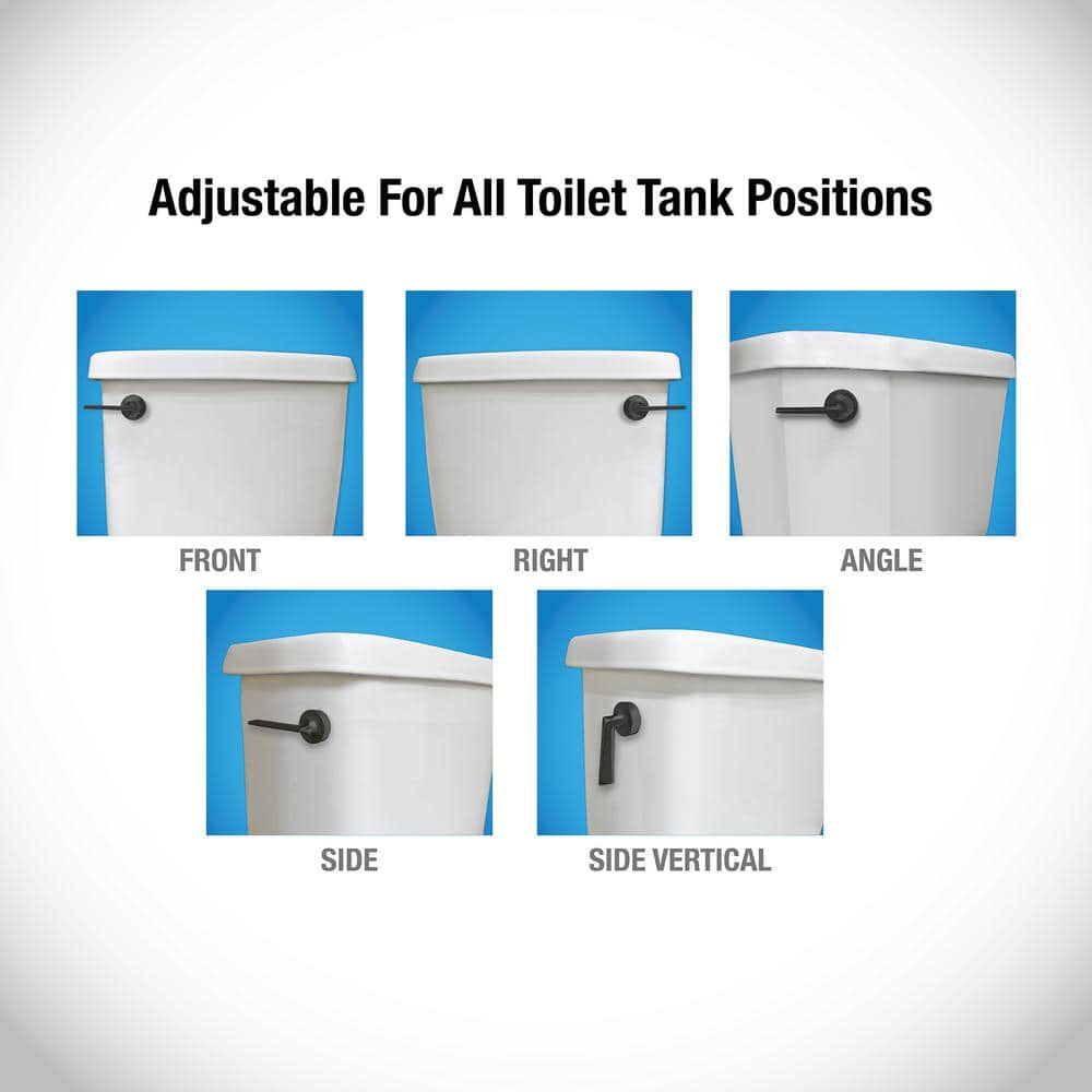 Universal Matte Black Toilet Tank Lever with Adjustable Arm