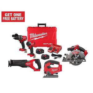 M18 FUEL 18-Volt Lithium Ion Brushless Cordless Combo Kit 4-Tool with Cordless Jig Saw