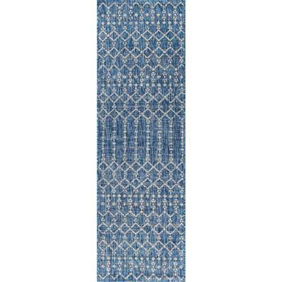 JONATHAN Y Ourika Moroccan Light Gray/Navy 7 ft. 9 in. x 10 ft ...