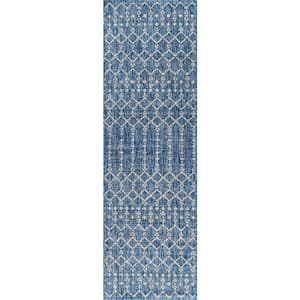 JONATHAN Y Ourika Moroccan Navy/Light Gray 7 ft. 9 in. x 10 ft ...