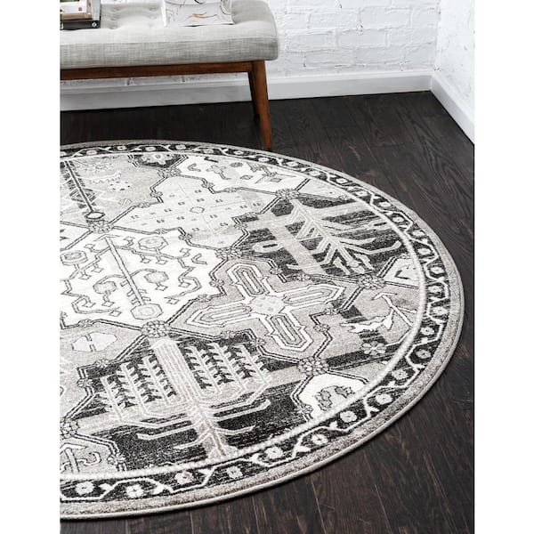 La Jolla Cathedral Gray 6' 0 x 6' 0 Round Rug