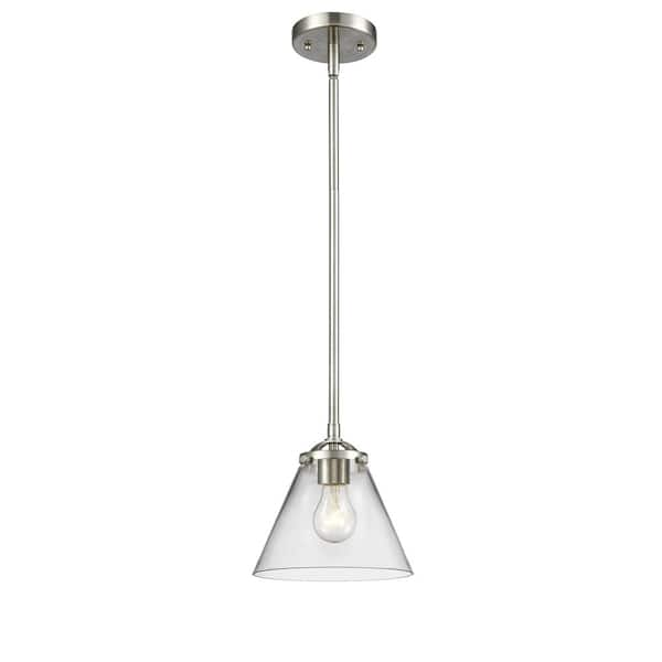 Innovations Cone 100 Watt 1 Light Brushed Satin Nickel Shaded Mini   Brushed Satin Nickel Innovations Pendant Lights 284 1s Sn G42 64 600 