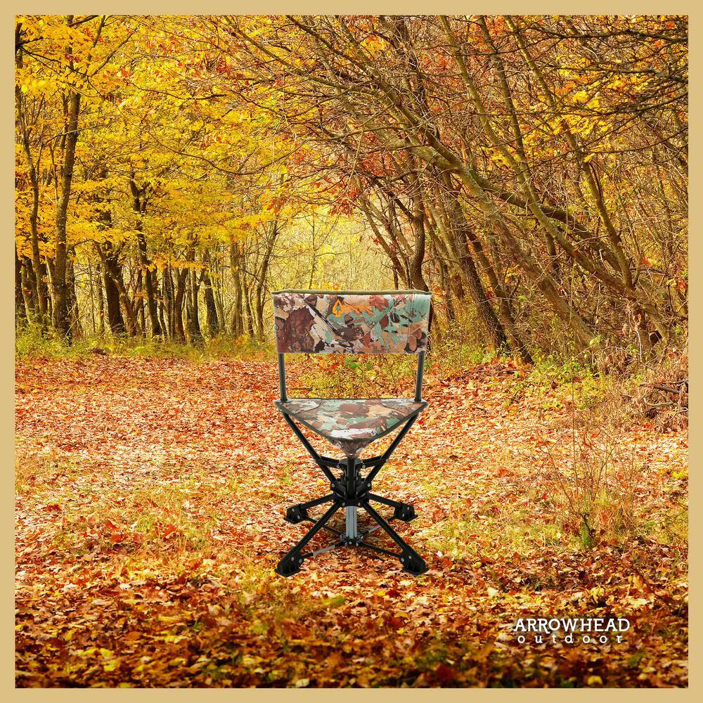 Camo 360° Swivel Tripod Hunting Chair with Steel Frame