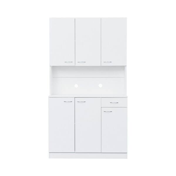 XUJMK 39 in. W x 15 in. D x 71 in. H White Linen Cabinet 71 in