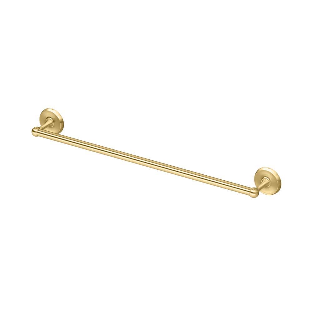 Brushed Brass 24" Wall Mounted Towel Bar