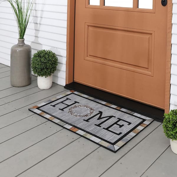 Homestead Wreath Tin 18 in. x 30 in. Doorscapes Mat