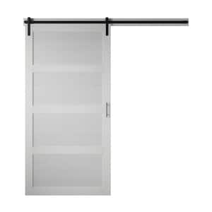 42 in. x 84 in. White Finished Composite Sliding Barn Door with Hardware Kit