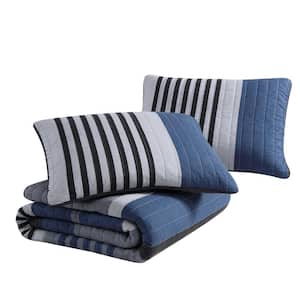 Rendon Charcoal 2-Piece Twin Cotton Quilt-Sham Set