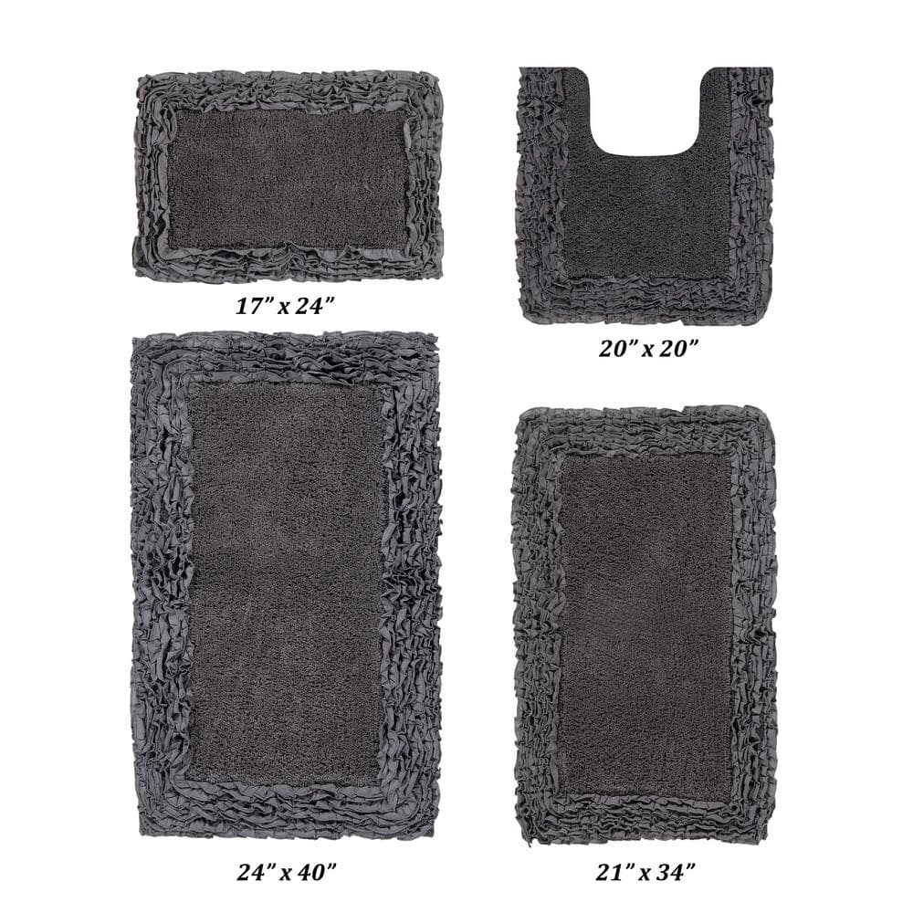 Garland Rug Traditional Dark Gray 3-Piece Washable Bathroom Rug Set  BA010W3P02J6 - The Home Depot