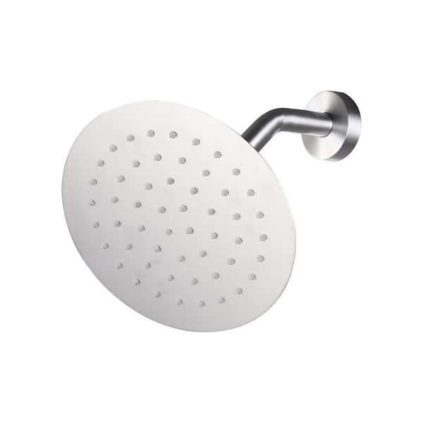 1-Spray Patterns with 1.75 GPM 8 in. Wall Mount Rain Fixed Shower Head in Brushed Nickel