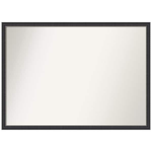 Amanti Art Stylish Black 40 in. x 29 in. Non-Beveled Traditional Rectangle Wood Framed Wall Mirror in Black