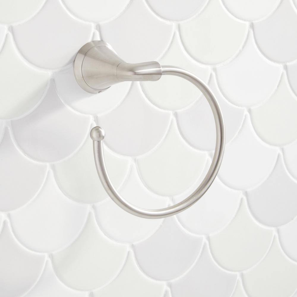 Brushed Nickel Wall Mounted Round Towel Ring