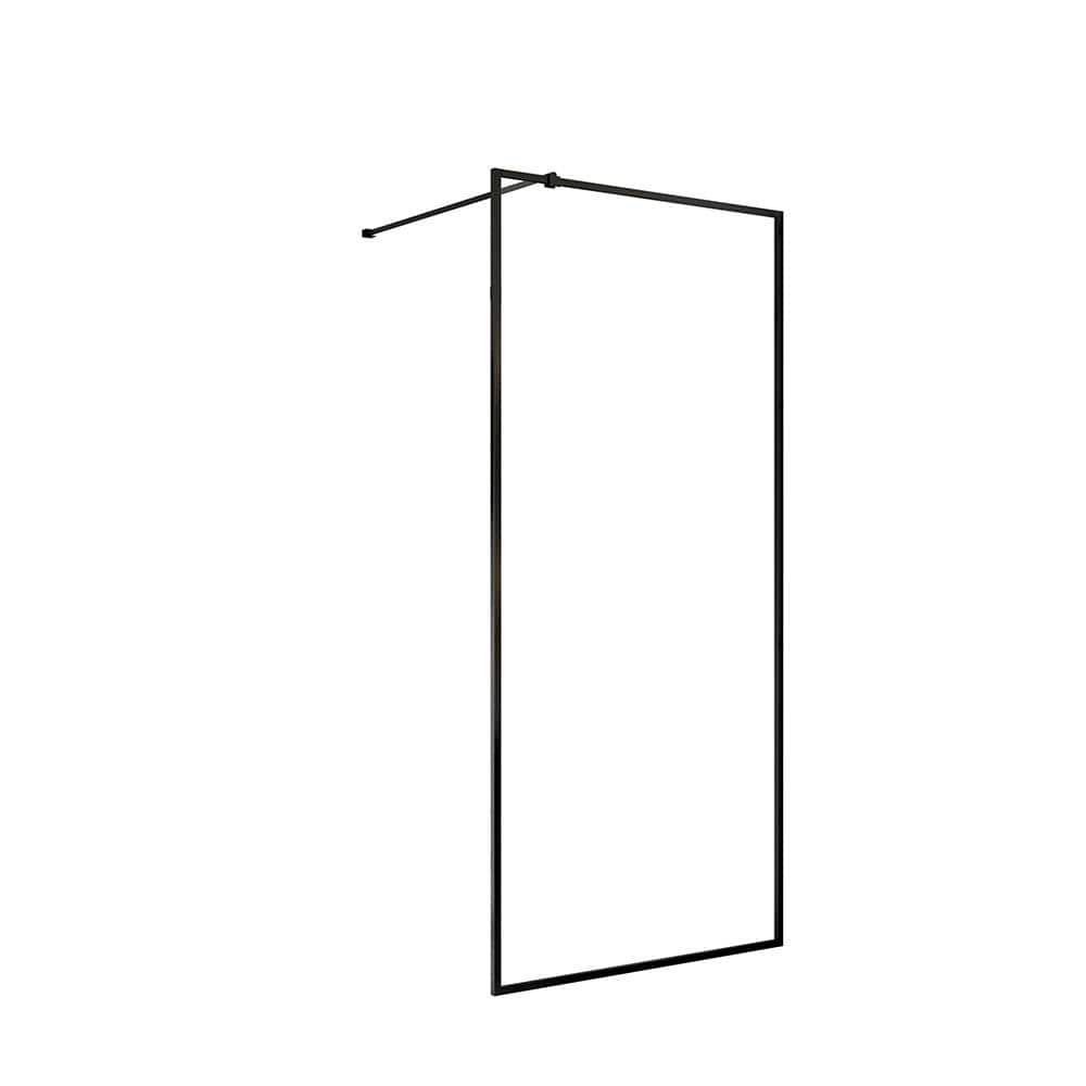 Mediterraneo 36 in. W x 76 3/4 in. H Fixed Shower Door Glass Panel in