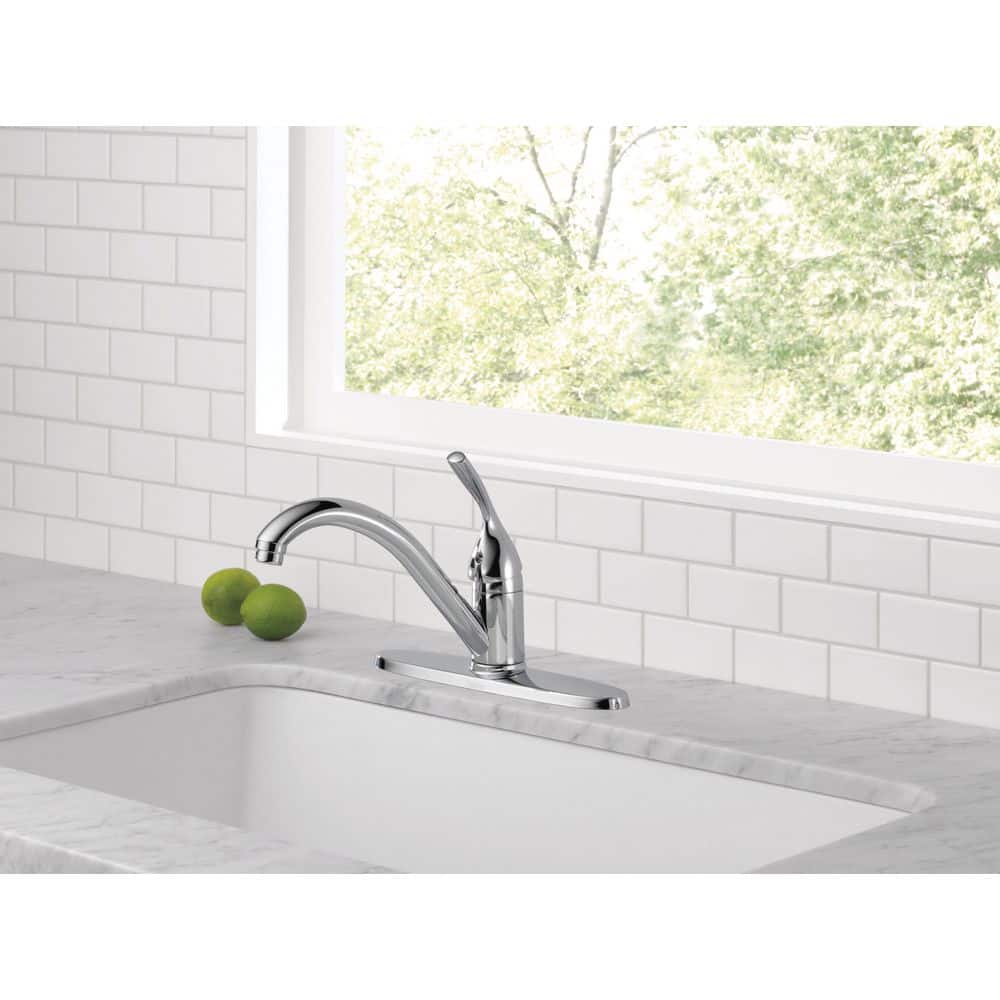 Classic Chrome Single Handle Low Arc Kitchen Faucet