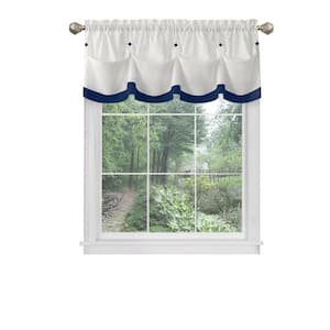 Lana 14 in. L Polyester Window Curtain Valance in Navy