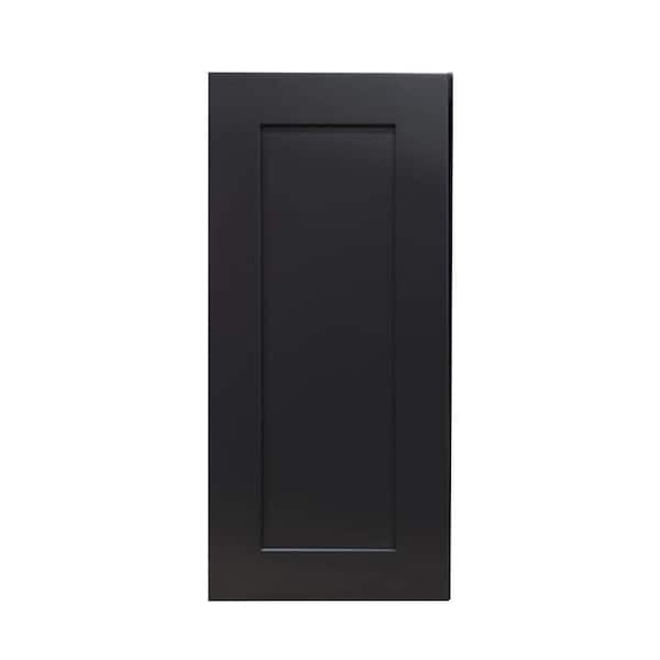 Plywell Shaker Assembled 21 in. x 30 in. x 12 in. Wall Cabinet with 1 Door in Charcoal Black
