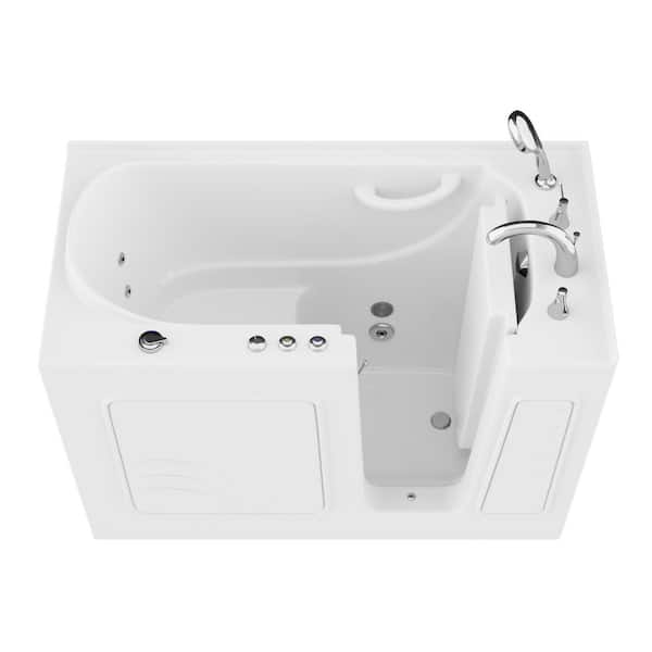 HD Series 53 in. x 26 in. Right Drain Location Whirlpool Bathtub in White and Soft Close Toilet