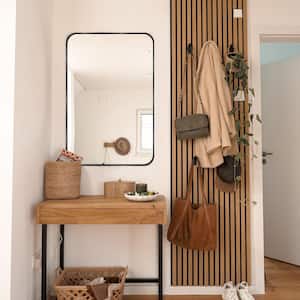 20 in. W x 30 in. H Black Vanity Rectangle Wall Mirror Aluminum Alloy Frame Bathroom Mirror
