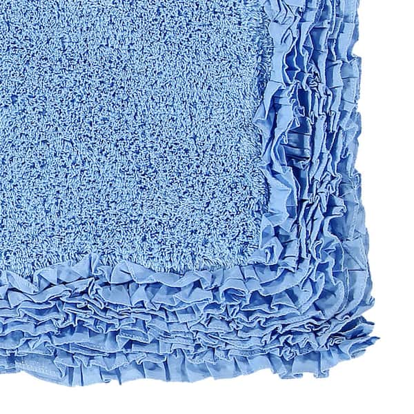 Trier Collection 2-Piece New Blue 100% Cotton Diamond Pattern Bath