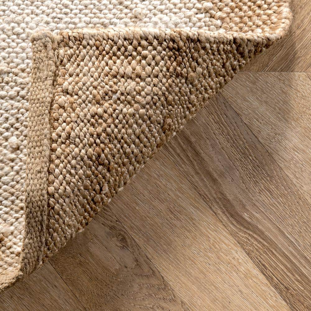 Louie Diamond Checkerboard Natural Jute 6' x 9' Area Rug
