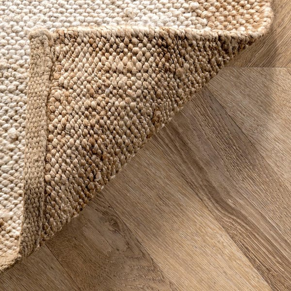 RUGS USA Louie Diamond Checkerboard Jute Natural 6 ft. x 9 ft