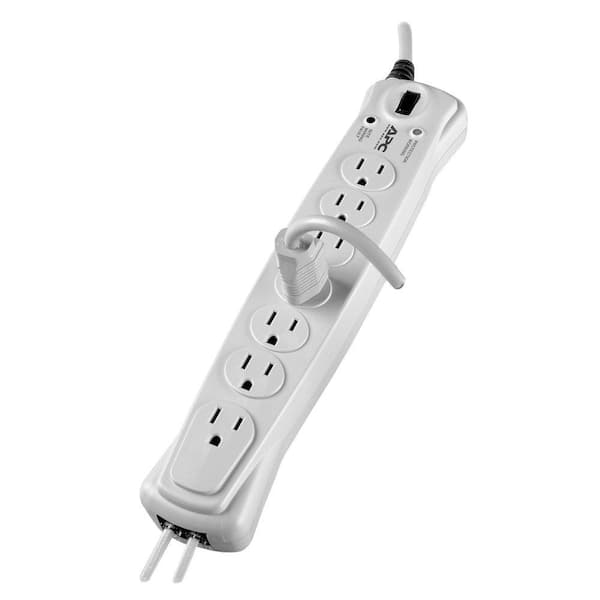 APC White SurgeArrest 10-ft Surge Protector with 7 outlets
