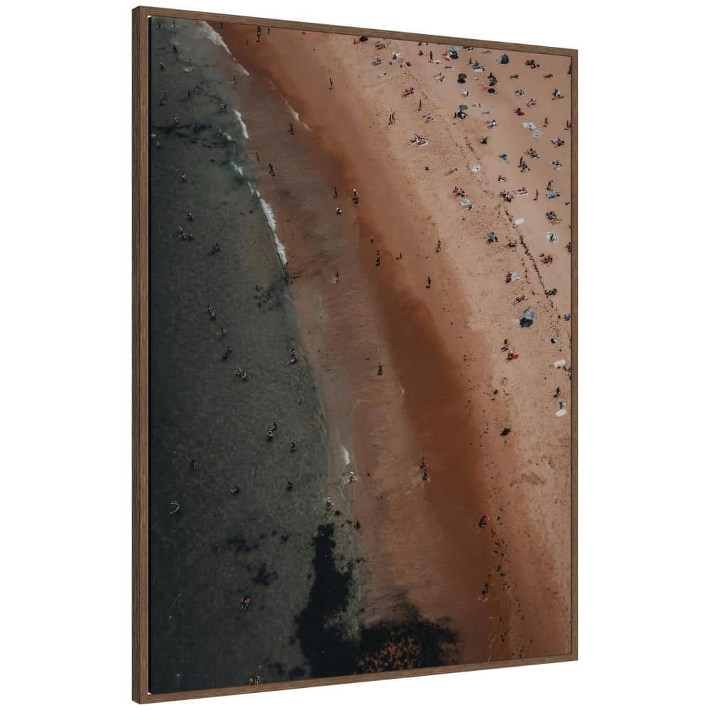 "Sylvie ""Beach Day Aerial View Sandy Shore Coast"" by Laura Moss Beach Framed Canvas Art Print 42 in. x 32 in." price history on PriceWatchPro