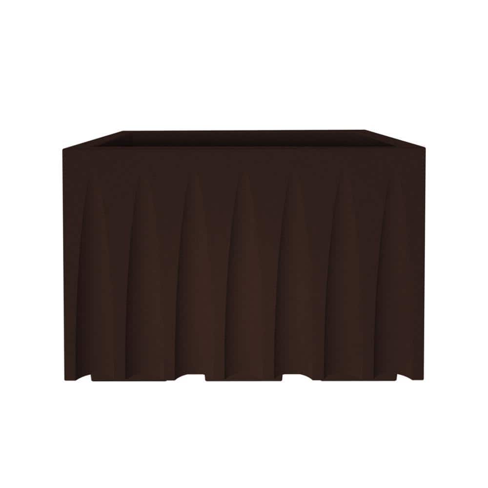 Large Brown Polyethylene Resin Rectangular Outdoor Planter