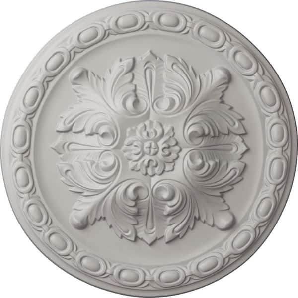 Ekena Millwork 11-3/4 in. x 3/8 in. Stockport Urethane Ceiling Medallion, Ultra Pure White