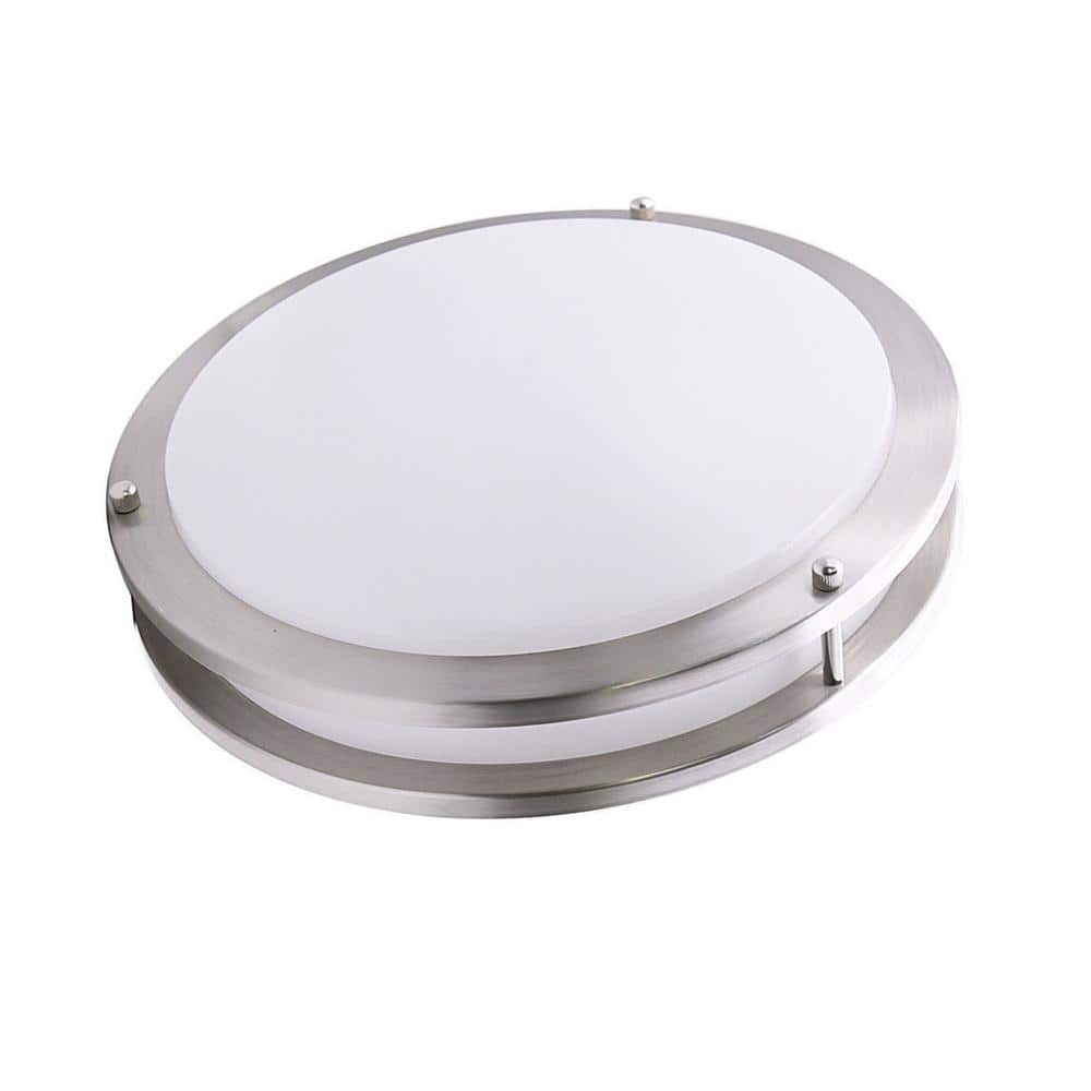 Sleek Modern 14" LED Flush Mount Ceiling Light in Brushed Nickel