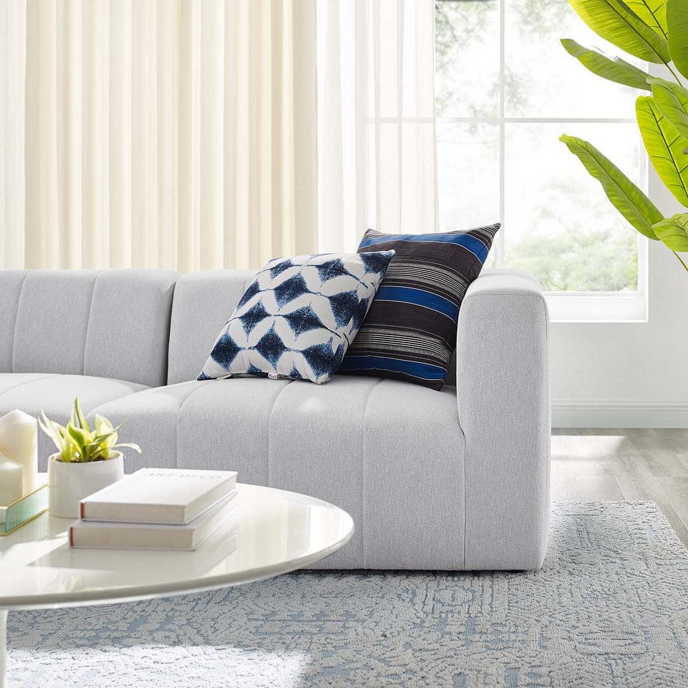 Ivory Channel-Tufted 87" Polyester & Wood 2-Piece Loveseat