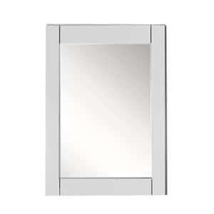28 in. W x 30 in. H Framed Rectangular Wall Bathroom Vanity Mirror in White