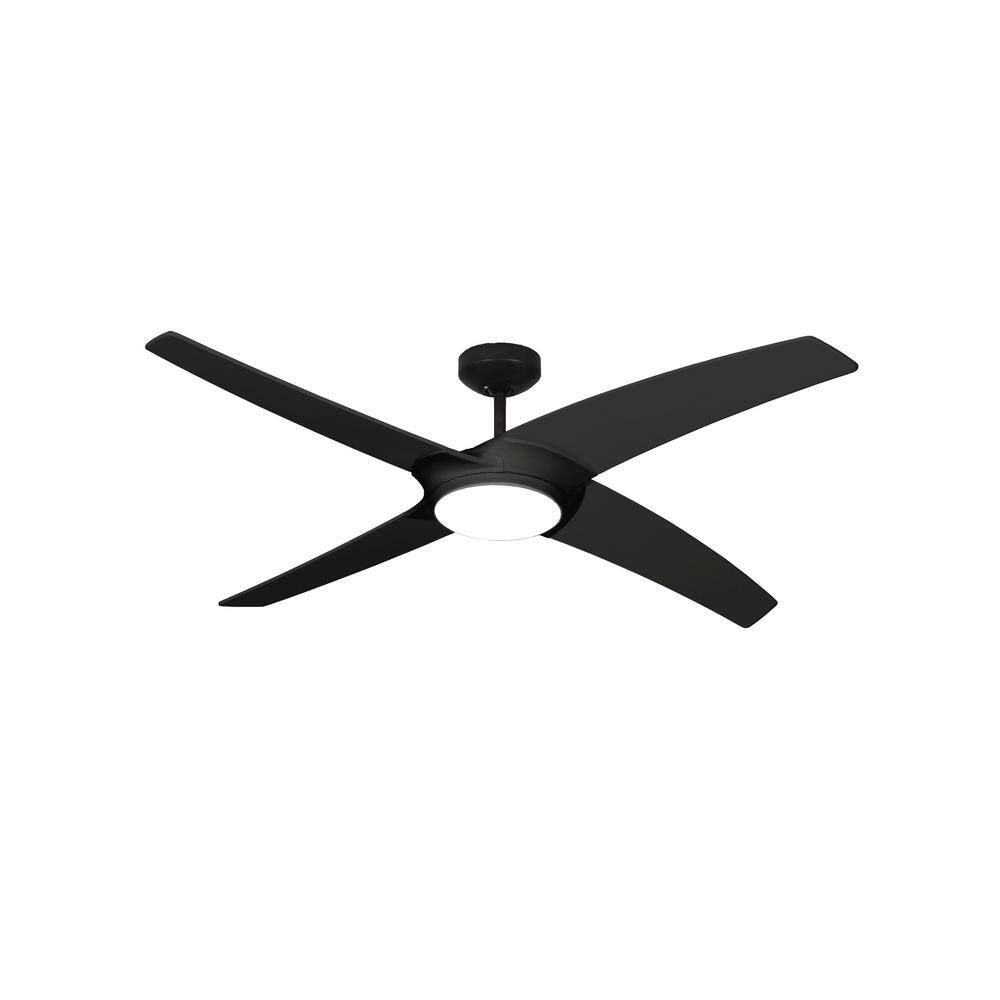 Matte Black Ceiling Fan with LED Light 