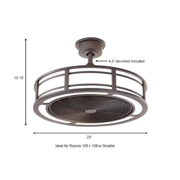 Home Decorators Collection Brette Ii 23, Flush Mounted Bladeless Ceiling Fan