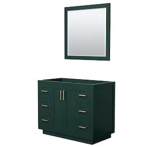 Miranda 41.25 in. W x 21.75 in. D x 33 in. H Single Sink Bath Vanity Cabinet without Top in Green with 34 in. Mirror