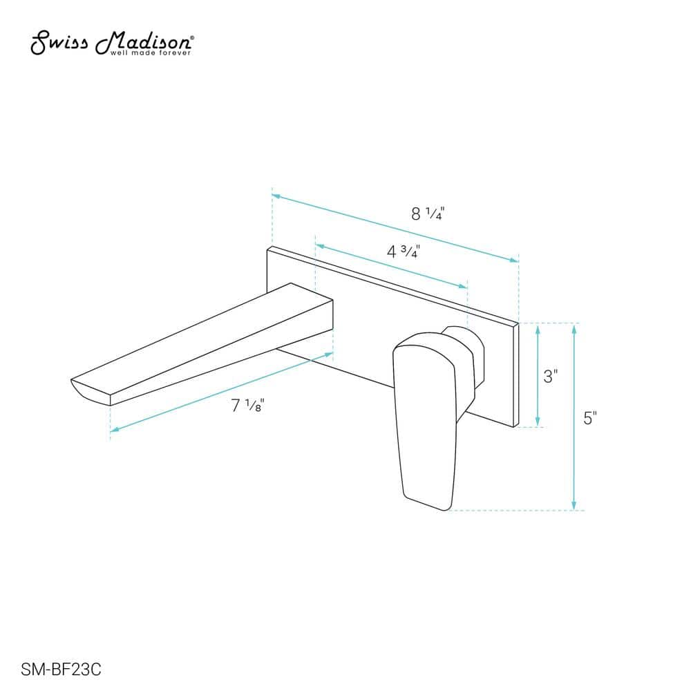 Monaco Chrome Single-Handle Wall-Mount Bathroom Faucet