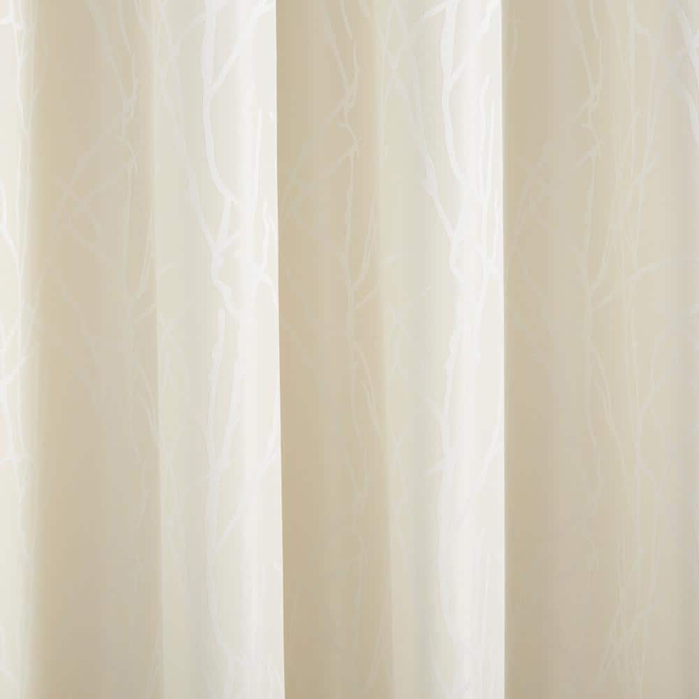 Ivory Light-Filtering Polyester Grommet Window Panel Pair