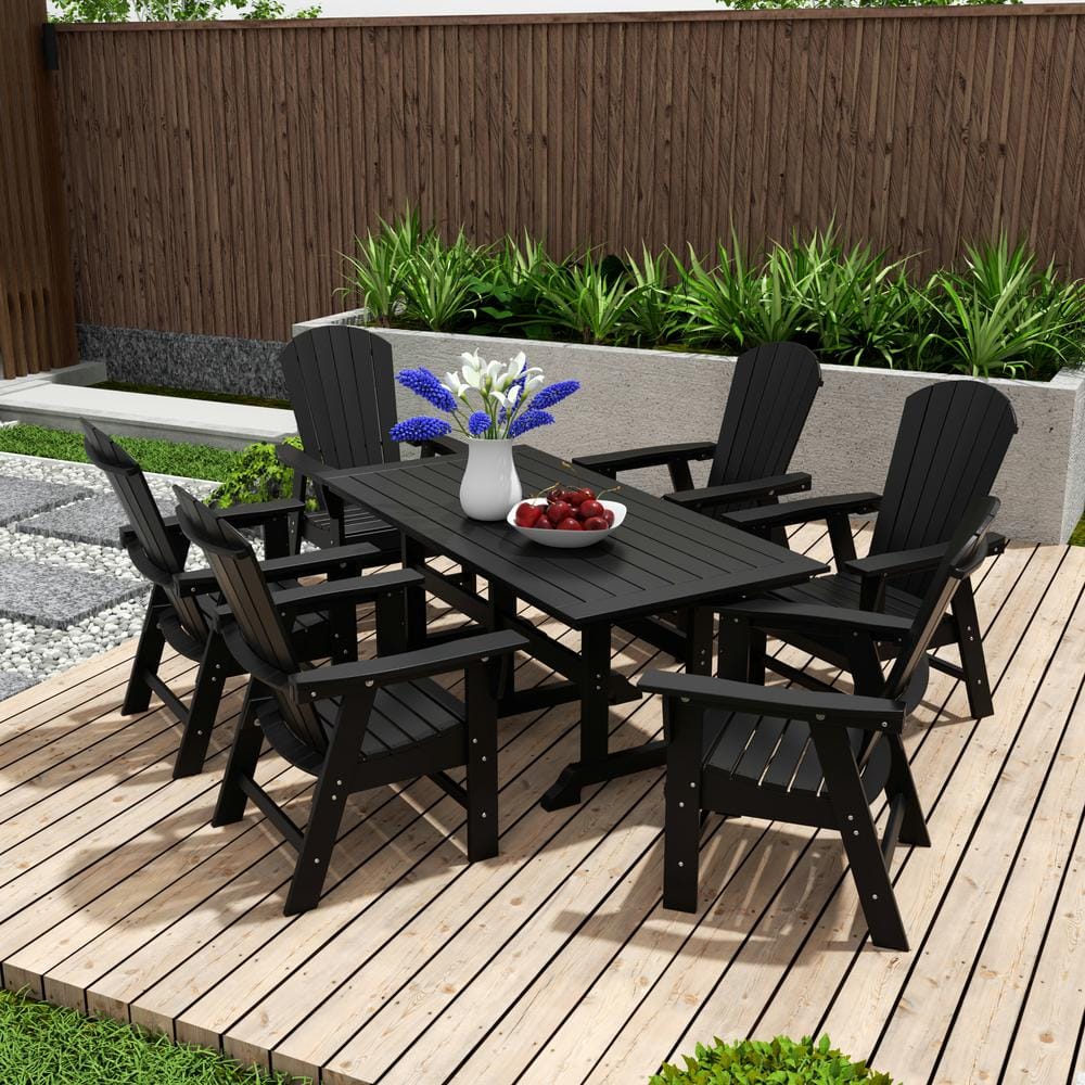 WESTIN OUTDOOR Altura Outdoor Patio Weather Resistant Black 7Piece