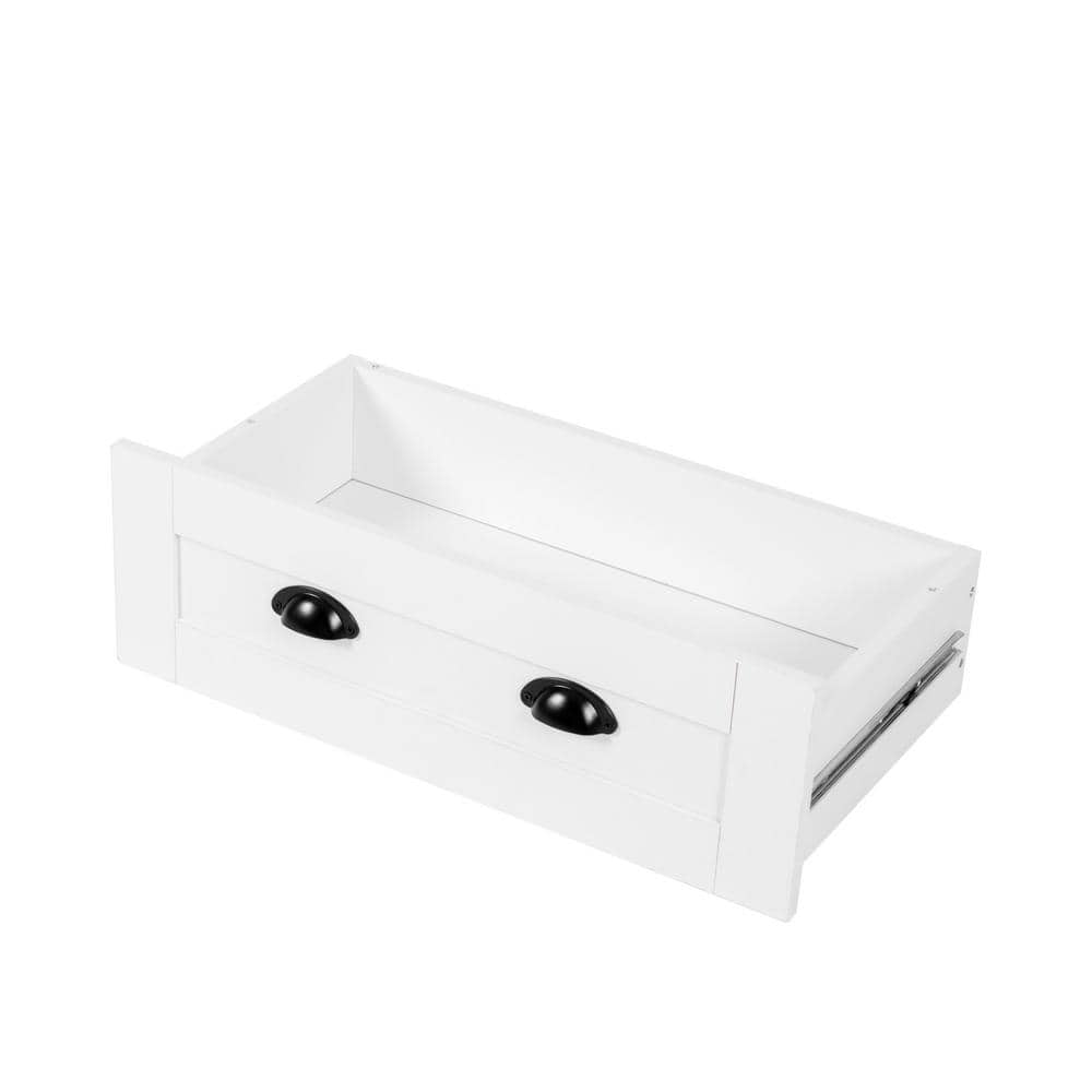 White Shaker Style Freestanding Kitchen Pantry Organizer with Adjustable Shelves