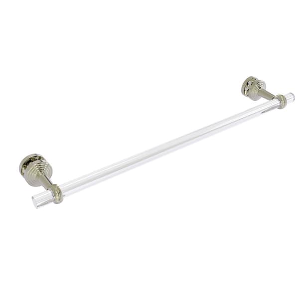 Allied Brass Pacific Beach Collection 24 in. Over-the-door Single Towel Bar in Polished Nickel with Twisted Accents